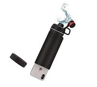 Stash Can - Botella de agua de almacenamiento segura, duradera, para ocultar llaves, 400 ml (negro esmerilado)