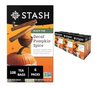 Stash Tea Decaf Pumpkin Spice Tea, 18 Count Tea Bags in Foil (Pack of 6)