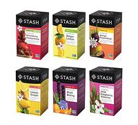 Stash Tea Fruity Herbal Tea Seis Flavor Absortion 18-20 Count Tea Bags in Foil (Pack de 6) by Stash Tea