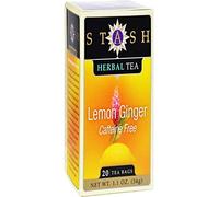 Stash Tea - Jengibre herbario descafeinado superior del limón del té - 20Bolsitas de té