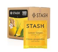 Stash Tea Lemon Ginger Herbal Tea, 100 Count Box of Tea Bags in Foil