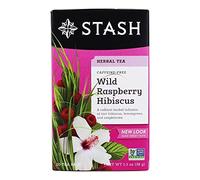 Stash Tea - Té de hierbas de hibisco frambuesa salvaje sin cafeína - 20Bolsitas de té