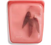 Stasher Bolsa de almacenamiento reutilizable de silicona, 1/2 galón (rojo) | Contenedor de almacenamiento de preparación de comidas | Almuerzo, viajes, maquillaje, bolsa de gimnasio | congelador,