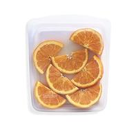 Stasher Bolsa de almacenamiento reutilizable de silicona, cuarto de galón (transparente), recipiente de almacenamiento de preparación de alimentos, almuerzo, viajes, maquillaje, bolsa de gimnasio,