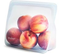 Stasher Bolsa de almacenamiento, reutilizable, de silicona platino de grado alimenticio, apta para lavavajillas, respetuosa con el medio ambiente, 1,59 kg, tamaño mediano de pie, transparente