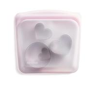 Stasher Bolsa de almacenamiento, reutilizable, de silicona platino de grado alimenticio, apta para lavavajillas, respetuosa con el medio ambiente, 0,425 kg, tamaño bocadillo, arco iris rosa
