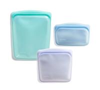 Stasher Bolsas de almacenamiento de alimentos reutilizables de silicona premium, paquete de 3, multiuso, bolsas de almacenamiento de alimentos, bolsa de almuerzo, contenedores de viaje, sin BPA, sin