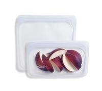 Stasher Bolsas reutilizables de silicona para almacenamiento de alimentos, paquete de 2, bolsas reutilizables para congelador, microondas, lavavajillas, horno, Sous Vide, contenedores de almuerzo de