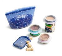 Stasher Kit Esencial de Almacenamiento de Alimentos Reutilizable, Cuenco de Viaje de 4 Tazas, Bolsas de golosinas y Tapas de Lata, Sellado hermético, Silicona de Grado alimenticio, Apto para