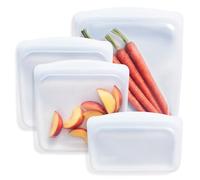 Stasher Multipack (transparente) | Pack de 4 bolsas reutilizables para congelador en 3 tamaños diferentes | Bolsas de plástico de silicona para alimentos para viajes y almacenamiento de alimentos