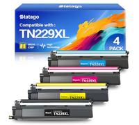 Statago Cartuchos de tóner TN229 TN229XL, Paquete de 4 Cartuchos de tóner TN229 compatibles con Brother MFC-L3780CDW MFC-L3720CDW HL-L3280CDW MFC-L8395CDW HL-L3300CDW HL-L3220CDW HL-L3295CDW