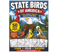State Birds of America Coloring Book for Kids: Color All 50 Official State Birds with Easy Nature Scenes | Educational Wildlife Activity Book for Kids Ages 6+