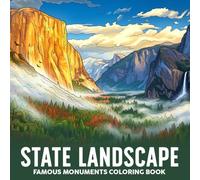 State Landscape Coloring Book: Iconic USA Nature Scene Coloring Pages with National Parks, Mountains, River Views for Adults and Teens to Relax & Enjoy