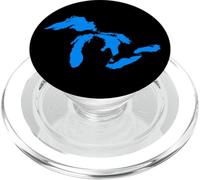 State of Michigan Great Lakes Water Map PopSockets PopGrip para MagSafe