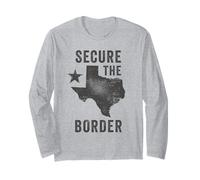 State of Texas Graphic - Secure The Border USA Manga Larga