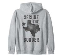 State of Texas Graphic - Secure The Border USA Sudadera con Capucha