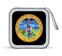 State Seal of Iowa - Funda protectora de plástico duro con cordón, organizador de almacenamiento portátil para el hogar, coche, 40 CD, Estilo:, Talla única
