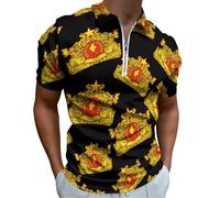 State Seal of Myanmar - Polo de manga corta con cuello para hombre, estilo informal, para el verano, Estilo:, 4XL