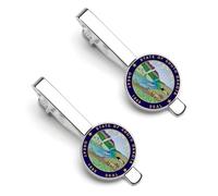 State Seal of South Dakota - 2 clips de corbata divertidos para hombre, estampados, para negocios, bodas, 5.5x2.2cm, Cobre galvanizado