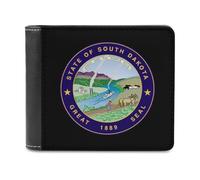 State Seal of South Dakota - Cartera delgada con bolsillo frontal plegable con tarjetero de identificación para mujeres y hombres, Estilo:, Talla única, Para todas las estaciones