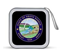 State Seal of South Dakota - Funda protectora de plástico duro con cordón, organizador de almacenamiento portátil para el hogar, coche, 40 CD, Estilo:, Talla única