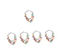 Statement Layered Coconuts Shell Necklaces Colorful African Beaded Wood Bead Chunky Necklace for Women