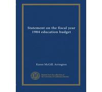 Statement on the fiscal year 1984 education budget