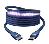 Statik MagStack Pro - Cable USB C a USB C, cargador magnético tipo C, cable de carga rápida para coche, compatible con 16 Pro Max, 15, Galaxy S21 S20 Ultra, azul marino 100 W 6 pies/2 m