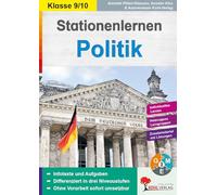 Stationenlernen Politik Klasse 9 10 Sekundarstufe | Europäische Union Menschenrechte UNO NATO Krieg Frieden Globalisierung Klimawandel Demokratie dreifach differenziert | 64 Seiten mit Lösungen