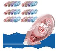 Stationery Island 24Pcs Celo Doble Cara, Pegamento en Cinta Roller Adhesiva, Cinta Doble Cara Transparente Dispensador, Cinta Adhesiva Doble Cara en Oficina Escolar De Tarjetas y Journal - 8mmx6m