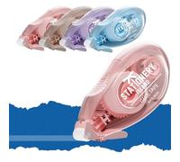 Stationery Island 4Pcs Celo Doble Cara, Pegamento en Cinta Roller Adhesiva, Cinta Doble Cara Transparente Dispensador, Cinta Adhesiva Doble Cara en Oficina Escolar De Tarjetas y Journal - 8mmx6m