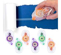 Stationery Island 6 Piezas Cinta Pegamento Roller, 10m x 8mm Cinta Adhesiva Doble Cara Dispensador, Pegamento en Cinta Doble para Manualidades en Oficina Escolar De Tarjetas, Bullet Grid Journal