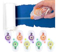 Stationery Island 8 Piezas Cinta Pegamento Roller, 10m x 8mm Cinta Adhesiva Doble Cara Dispensador, Pegamento en Cinta Doble para Manualidades en Oficina Escolar De Tarjetas, Bullet Grid Journal