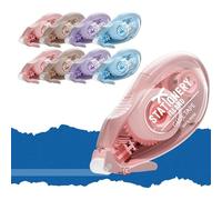 Stationery Island 8Pcs Celo Doble Cara, Pegamento en Cinta Roller Adhesiva, Cinta Doble Cara Transparente Dispensador, Cinta Adhesiva Doble Cara en Oficina Escolar De Tarjetas y Journal - 8mmx6m