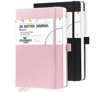 Stationery Island A5 bullet dotted journals - Paquete de 2 - Cuadernos de tapa dura con puntos con 180 páginas numeradas, papel grueso de 120 g / m2 y tamaño de 5.3 "x8.4 - diario, planificar