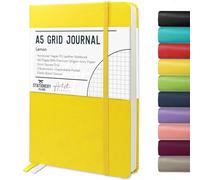 Stationery Island Cuaderno Cuadriculado A5, Tapa Dura de Papel Cuadriculado de Libreta con Papel Grueso Premium de 120 g/m², Cuaderno de Cuadrícula de 180 Páginas Para Estudiar, Planificar, Diario