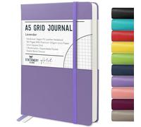Stationery Island Cuaderno Cuadriculado A5, Tapa Dura de Papel Cuadriculado de Libreta con Papel Grueso Premium de 120 g/m², Cuaderno de Cuadrícula de 180 Páginas Para Estudiar, Planificar, Morado