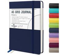 Stationery Island Cuaderno Cuadriculado A5, Tapa Dura de Papel Cuadriculado de Libreta con Papel Grueso Premium de 120 g/m², Cuaderno de Cuadrícula de 180 Páginas Para Estudiar, Planificar Azul