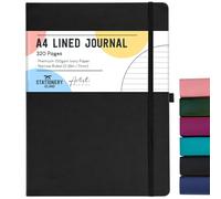 Stationery Island Cuaderno Rayado A4, 320 Páginas Gruesas, Diario Rayado, Tapa Dura con 100 g/m² para Escribir, Trabajar, Estudiar, Diario
