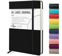 Stationery Island Cuaderno Rayado A5, Tapa Dura con Forro de Libreta con Papel Grueso Premium de 120 g/m², 180 Páginas de Tapa Dura con Rayas Para Escribir, Estudiar, Planificar, Escribir en Diario
