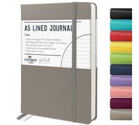 Stationery Island Cuaderno Rayado A5, Tapa Dura con Forro de Libreta con Papel Grueso Premium de 120 g/m², 180 Páginas de Tapa Dura con Rayas Para Escribir, Estudiar, Planificar, Gris