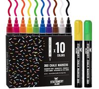 Stationery Island Rotuladores Tiza Liquida, Rotulador Tiza Liquida, Rotuladores Cristal Borrable, 6mm - Pack de 10 Neon Colores