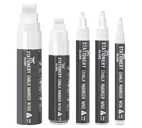 Stationery Island Rotuladores Tiza Liquida, Rotulador Tiza Liquida, Rotuladores Cristal Borrable, Pack de 5 Blancos