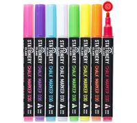 Stationery Island Rotuladores Tiza Liquida, Rotulador Tiza Liquida, Rotuladores Cristal Borrable para Pizarras, Decoracion Navidad, Ventanas, Christmas, Punta Fina 3mm - Pack de 8 Colores