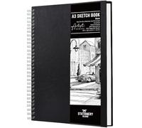 STATIONERY ISLAND Sketchbook A3, Cuaderno de Dibujo Tapa dura, 200 g/m² de papel de grueso, Cuaderno de bocetos con encuadernación en espiral, Libro de dibujo 50 hojas / 100 páginas