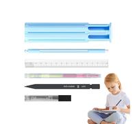 Stationery Organizer Box - Multifunctional Desk Storage for Pencils Supplies | Adjustable Compartments with Lid, Portable and Practical Container for Classroom, Work Study Areas 7.76x2.64x1.77 in