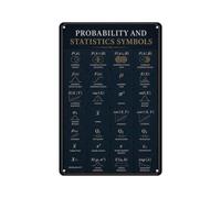 Stats Probability Symbols Metal Sign 12x8 Inch