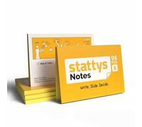 Stattys Notes, self-adhesive electrostatic magnetic notes, stick to all smooth surfaces, visualize, move and structure ideas and topics, set of 5, in size S (10 x 7 cm), yellow