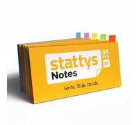 Stattys Notes, self-adhesive electrostatic magnetic notes, stick to all smooth surfaces, visualize, move and structure ideas and topics, set of 5, in size M (20 x 10 cm), 5-colors mix