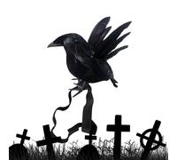 Statua di Corvo - Figura con a Spalla | Decorazione Spettrale per Festa | Accessorio Halloween Casa Interno Esterno Camera da